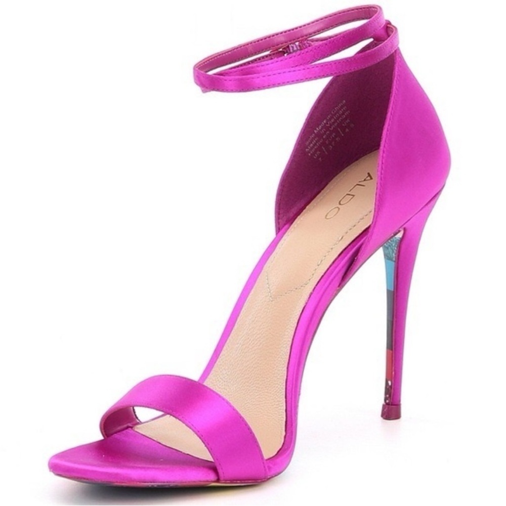 Aldo Satin Strappy Magenta Heels 💕👠💍